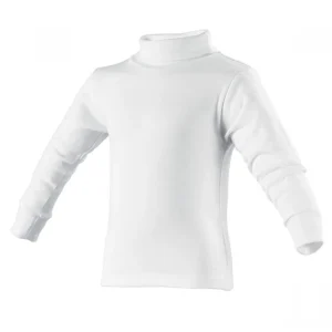 Playera ramoncito cuello ruso manga larga blanca infantil unisex