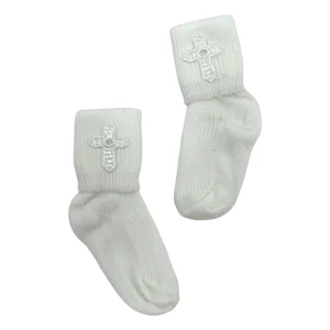 Tobillera cruz hueso/blanco paquete de 6