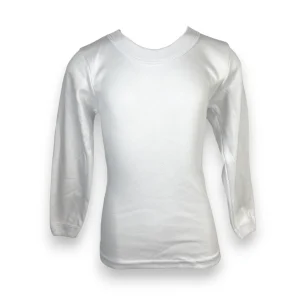 Playera inter cuello redondo manga larga blanca unisex infantil AYA